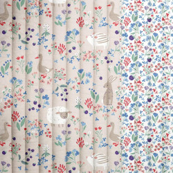 Bedruckte gesteppt Baumwolle BERRIES / CELINE Grau / Weiß